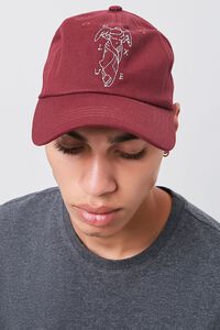 BURGUNDY/WHITE Embroidered Deluxe Graphic Cap, image 1