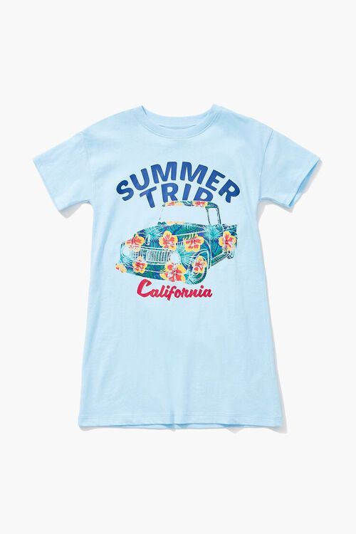 BLUE/MULTI Girls Summer Trip Graphic T-Shirt Dress (Kids), image 1