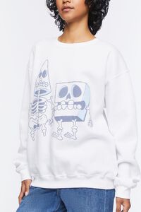 WHITE/MULTI SpongeBob Skeleton Graphic Pullover, image 5