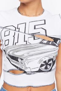 WHITE/BLACK Race Car Graphic Baby Tee, image 5