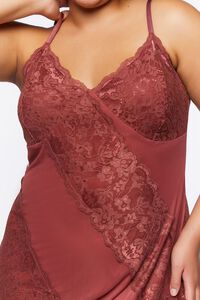 BRICK Plus Size Lace Mesh Slip Dress, image 6
