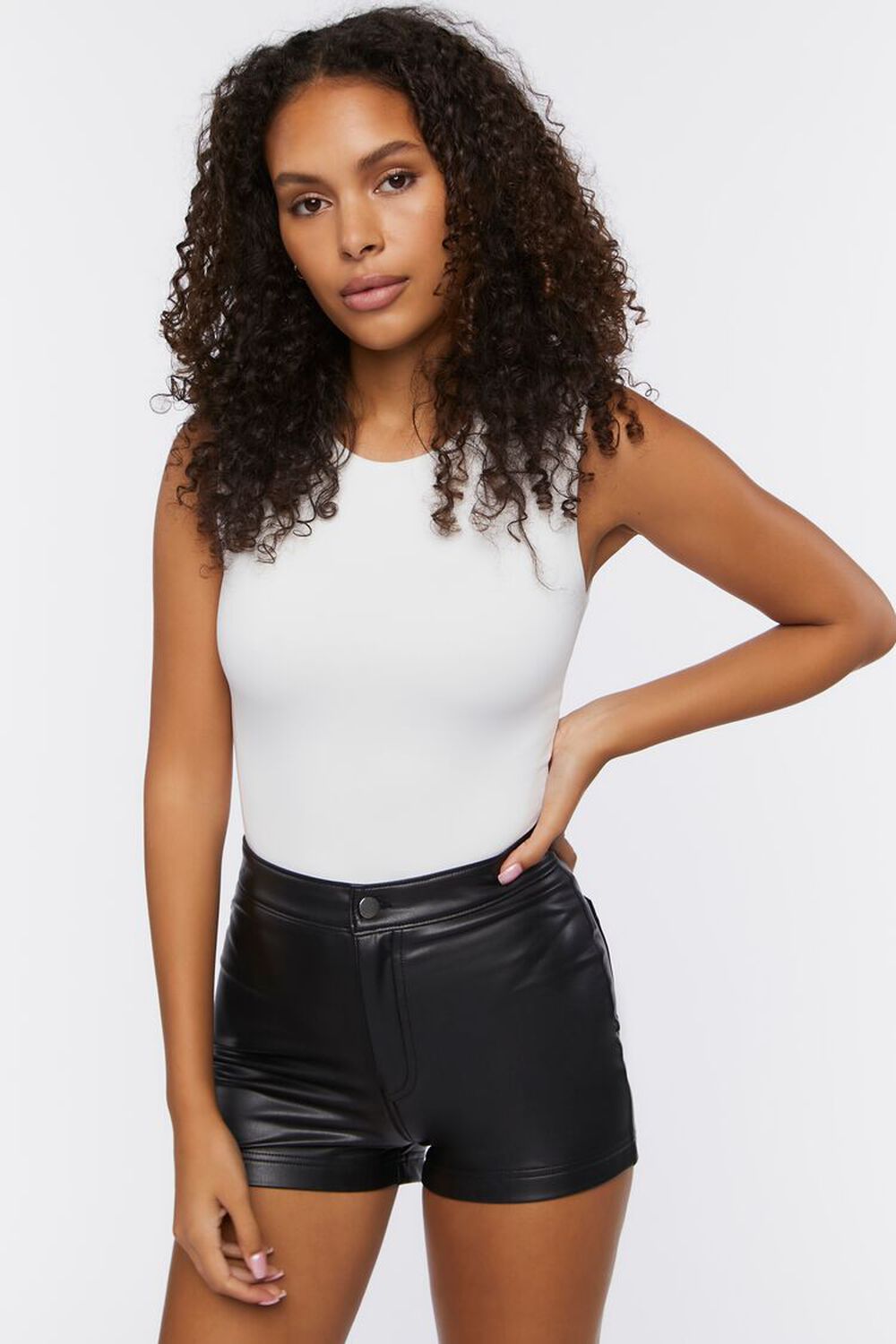forever21.com | Faux Leather High-Rise Shorts