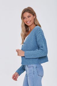 BLUE V-Neck Buttoned Cardigan Sweater, image 2