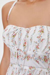 WHITE/MULTI Floral Print Lace-Back Mini Dress, image 5
