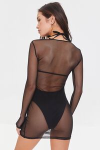 BLACK Sheer Swim Cover-Up Mini Dress, image 3