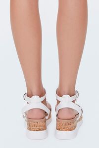 WHITE Cork Ankle-Strap Flatform Sandals, image 3