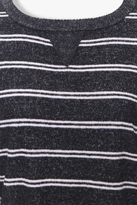 BLACK/WHITE Striped V-Notch Lounge Top, image 4