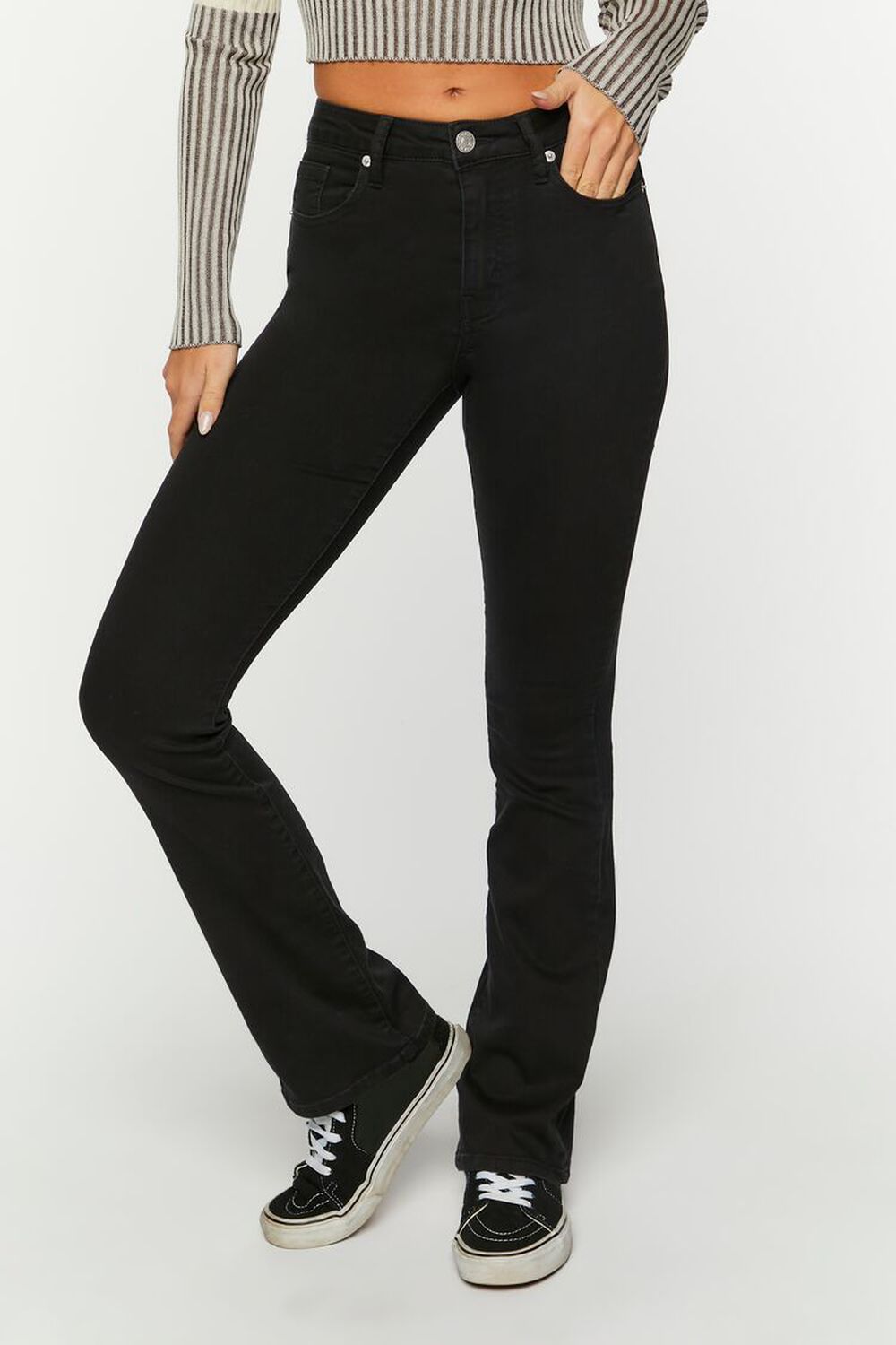 BLACK Super Stretch Straight-Leg Jeans, image 2