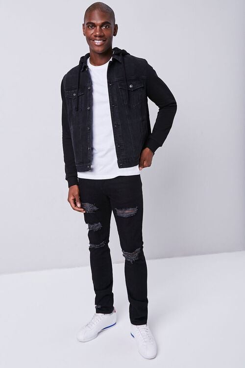 BLACK Premium Distressed Slim-Fit Jeans, image 1