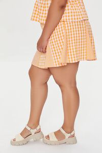 ORANGE/MULTI Plus Size Mixed Plaid Mini Skirt, image 3