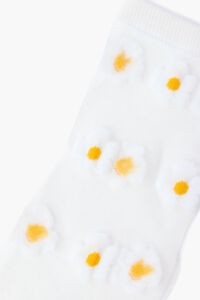 WHITE/MULTI Sheer Mesh Floral Crew Socks, image 3