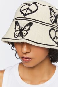 Fuzzy Knit Butterfly Bucket Hat, image 2
