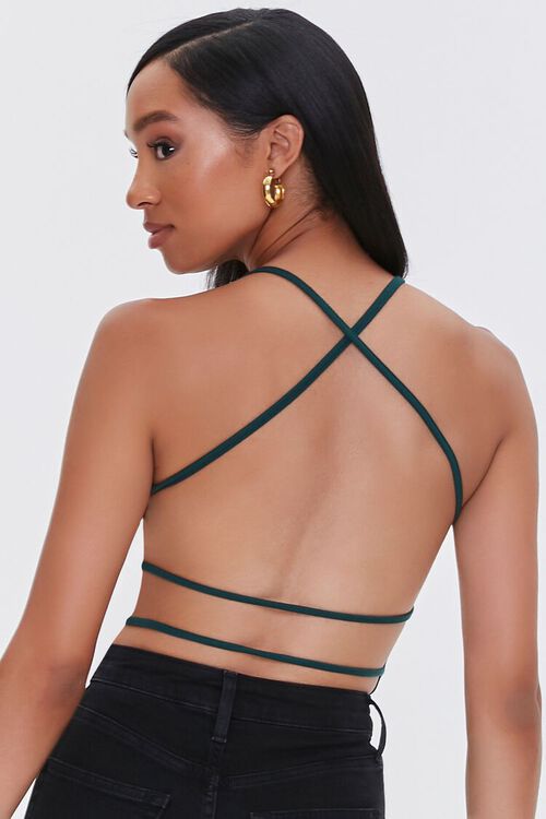 HUNTER GREEN Strappy Cheeky Cami Bodysuit, image 3