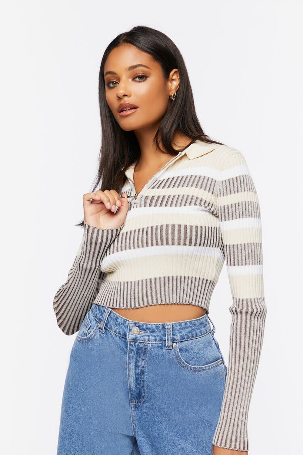 Cropped Striped Sweater