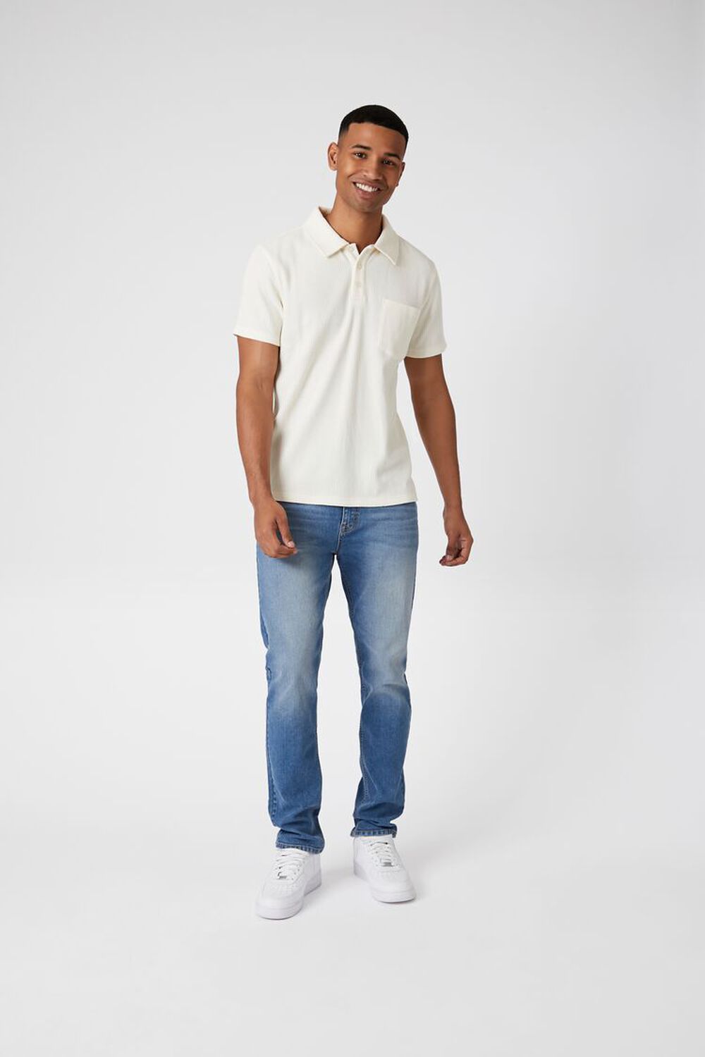 CREAM Ribbed Slim-Fit Pocket Polo Shirt, image 4
