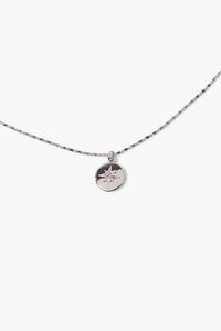 SILVER Rhinestone Star Round Charm Necklace, image 1