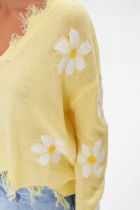 YELLOW/MULTI Floral Frayed Sharkbite Sweater, image 5