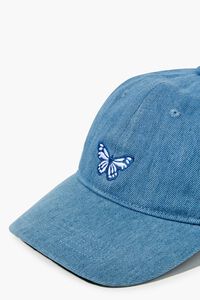 BLUE/MULTI Denim Butterfly Patch Baseball Cap, image 4