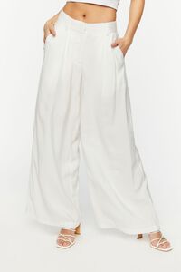 IVORY High-Rise Wide-Leg Trousers, image 2