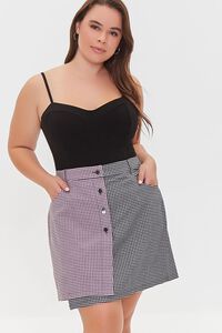 PINK/MULTI Plus Size Plaid Wrap Skirt, image 6