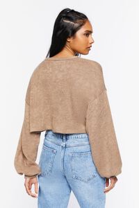 TAUPE Cropped Batwing-Sleeve Top, image 3