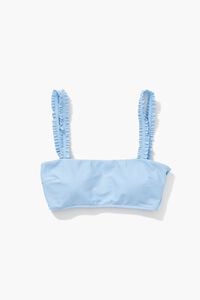 LIGHT BLUE Ruched-Strap Bralette Bikini Top, image 4