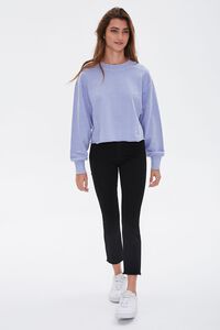 BLUE French Terry Drop-Sleeve Top, image 4