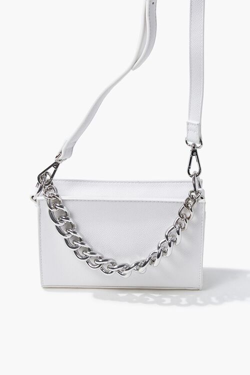 WHITE Faux Leather Crossbody Bag, image 4