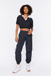 BLACK/WHITE Active Contrast-Trim Cropped Tee, image 4