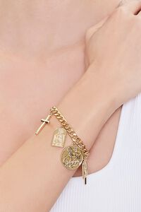 GOLD Cross Chain Bracelet, image 1
