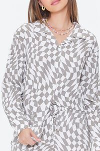 TAUPE/MULTI Checkered Print Shirt & Shorts Set, image 5