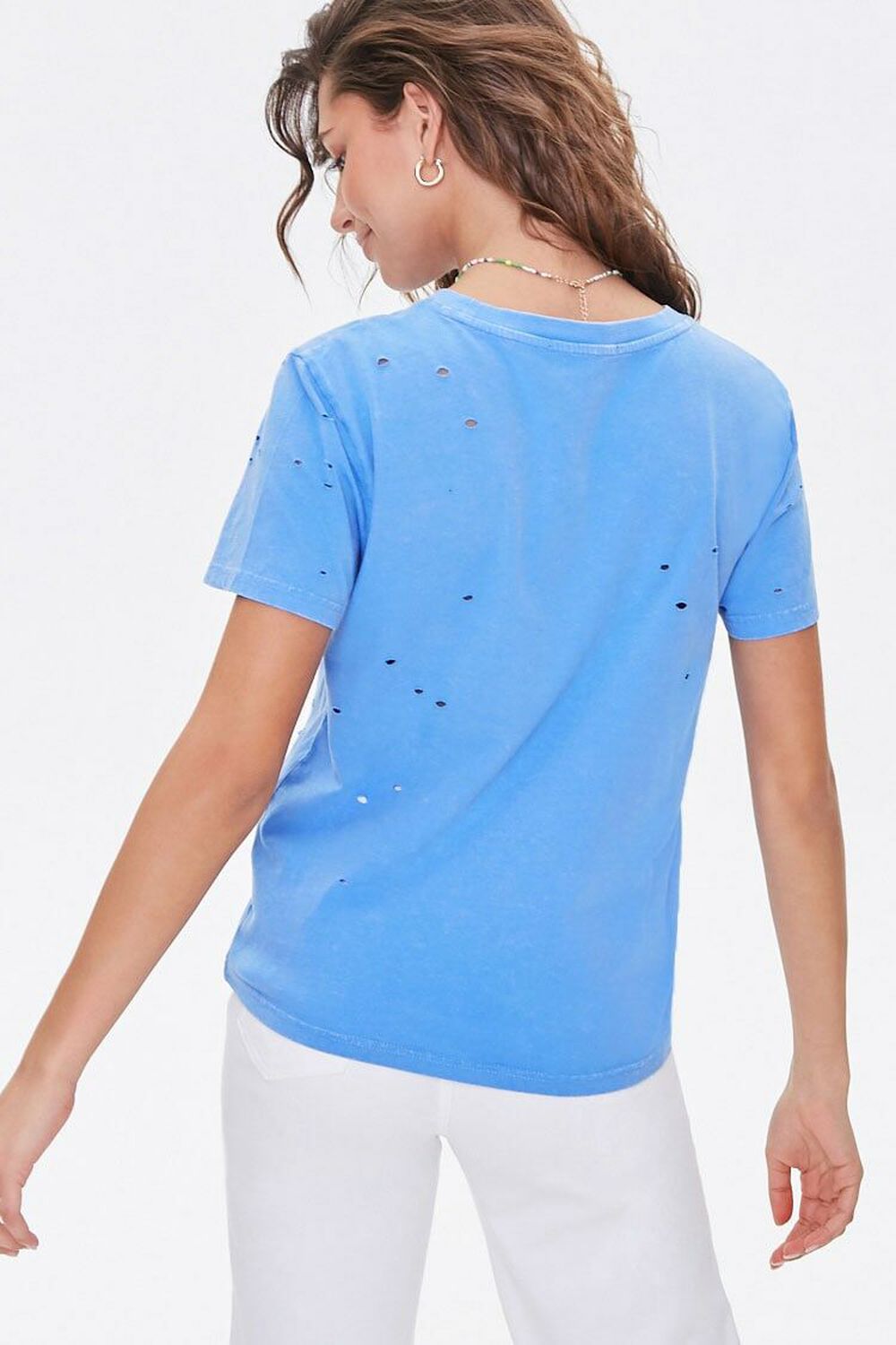 BLUE Distressed Mineral Wash Tee, image 3