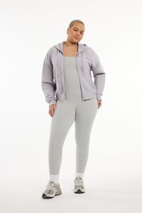 HEATHER GREY Plus Size French Terry Zip-Up Hoodie, image 6