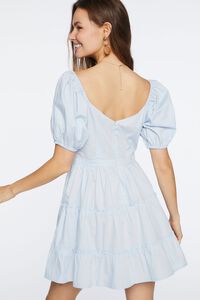 LIGHT BLUE Puff-Sleeve Mini Dress, image 3