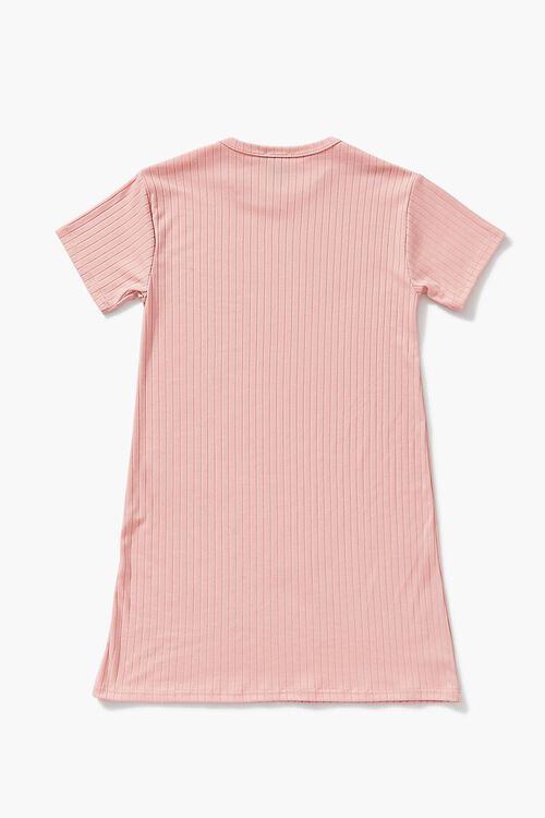 PINK Girls Ribbed T-Shirt Dress (Kids), image 2