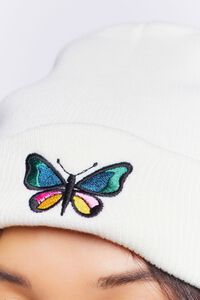 Butterfly Embroidered Beanie, image 3