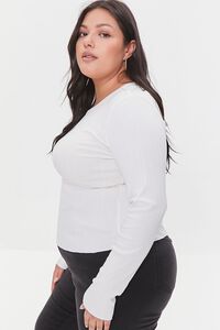 WHITE/MULTI Plus Size Embroidered T-Rex Tee, image 2