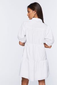 WHITE Tiered Mini Shirt Dress, image 3