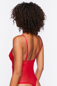TOMATO Sheer Lace-Trim Teddy, image 3