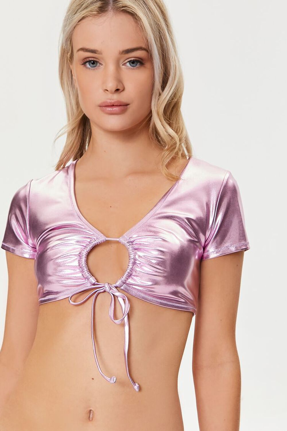 Titanium Sheer Lace Bikini Top