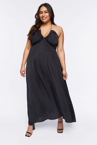 BLACK Plus Size Halter Maxi Dress, image 1