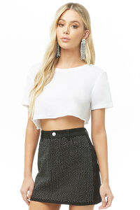 Embellished Denim Mini Skirt, image 4