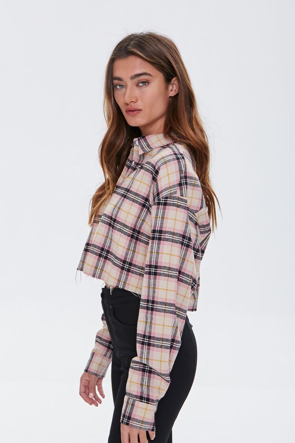 NUDE/MULTI Cropped Flannel Shirt, image 2