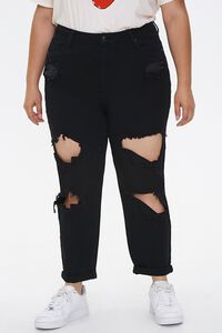Plus Size Distressed Mom Jeans, image 2