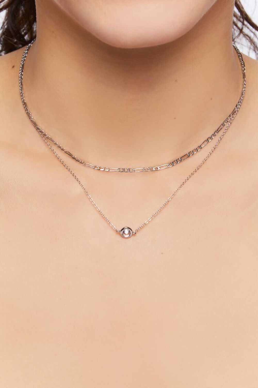Faux Pearl Chain Necklace Set, image 1