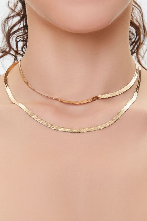 GOLD Layered Snake Chain Necklace, image 1