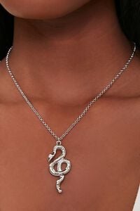 SILVER Snake Chain Pendant Necklace, image 1