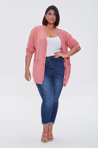DUSTY PINK Plus Size Cardigan Sweater, image 4