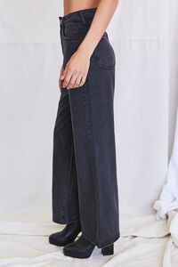 WASHED BLACK Faded High-Rise Wide-Leg Jeans, image 3