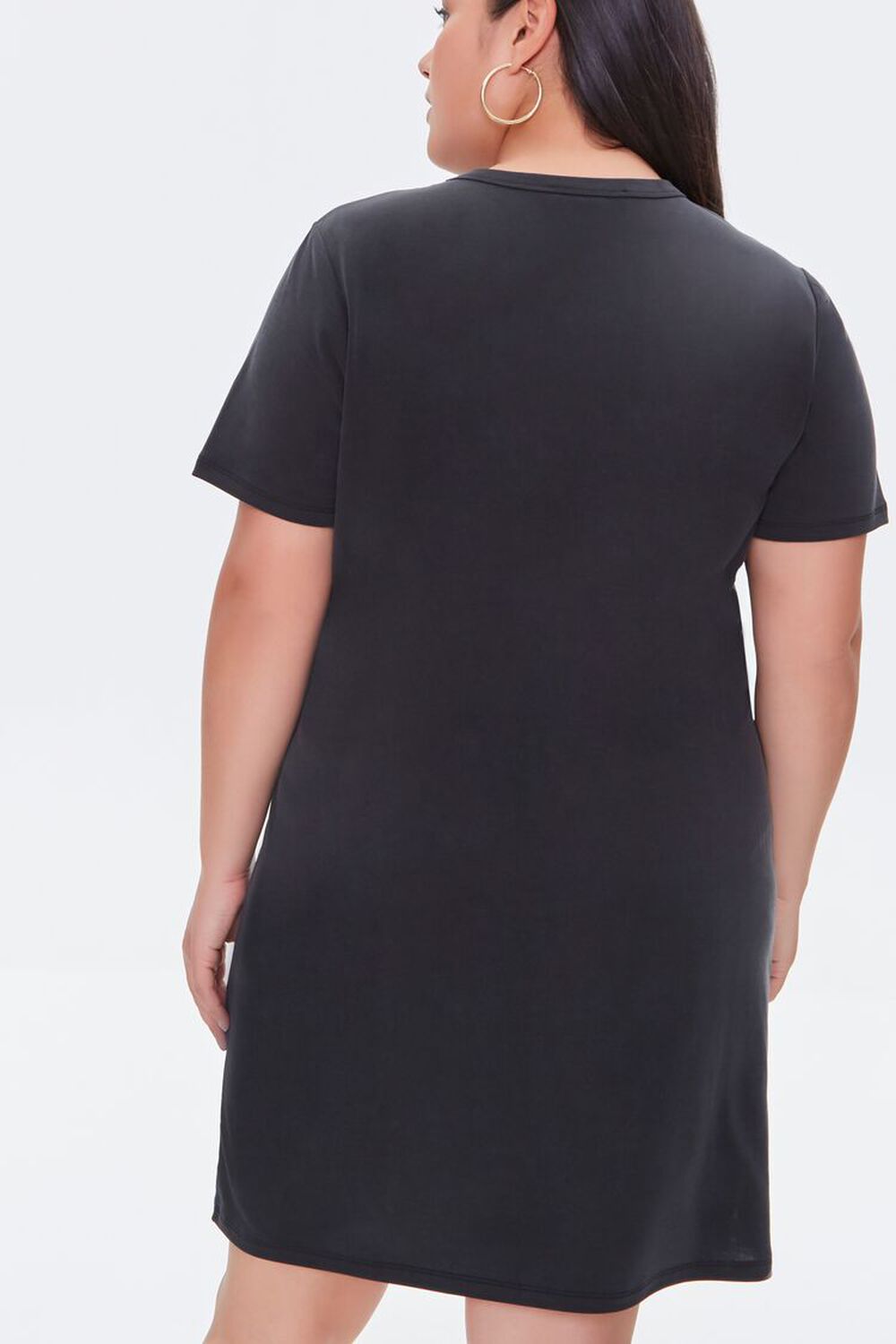BLACK Plus Size Cutout T-Shirt Dress, image 3